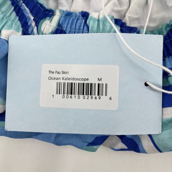 Hill House Paz Skirt Ocean Kaleidoscope Blue Green A-Line Ruffle Mini Skirt NWT - Picture 6 of 7